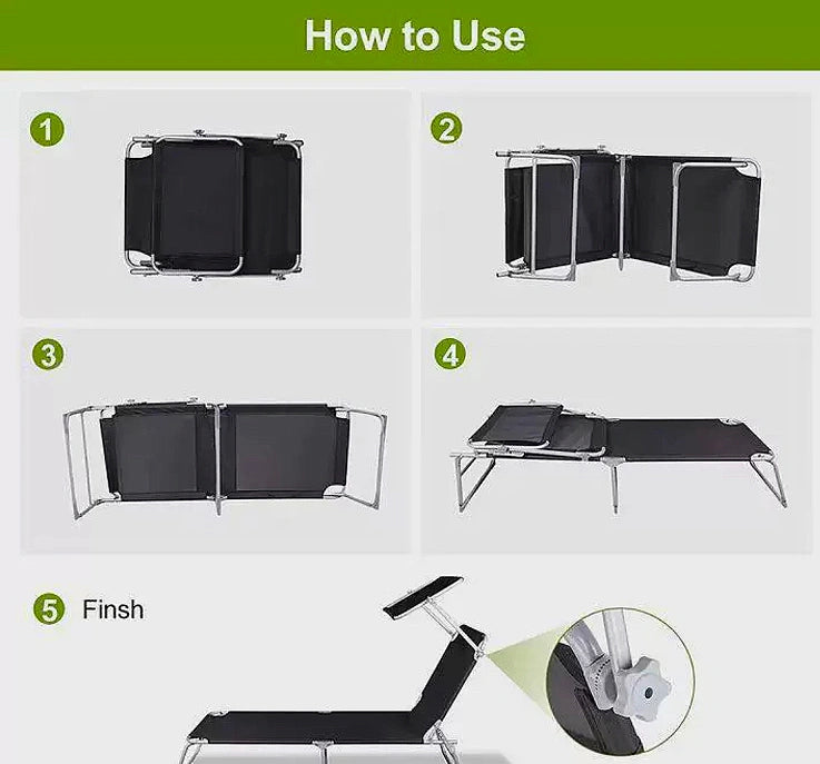 Cama plegable de playa al aire libre